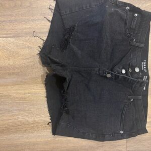 Torrid Black Denim Shorts with Distressed Hem